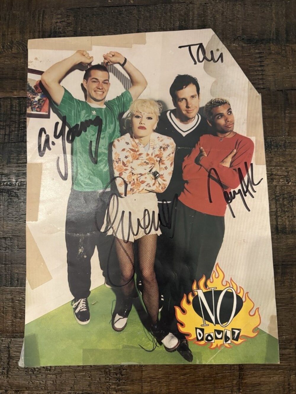 No Doubt Band Signed Autographed 8X11 Photo Gwen Stefani Young